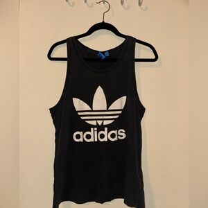 Adidas Black Sleeveless Top with White Logo